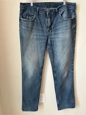 Buffalo David Bitton Jackson-X Straight Leg Jeans 36x32 Blue Denim